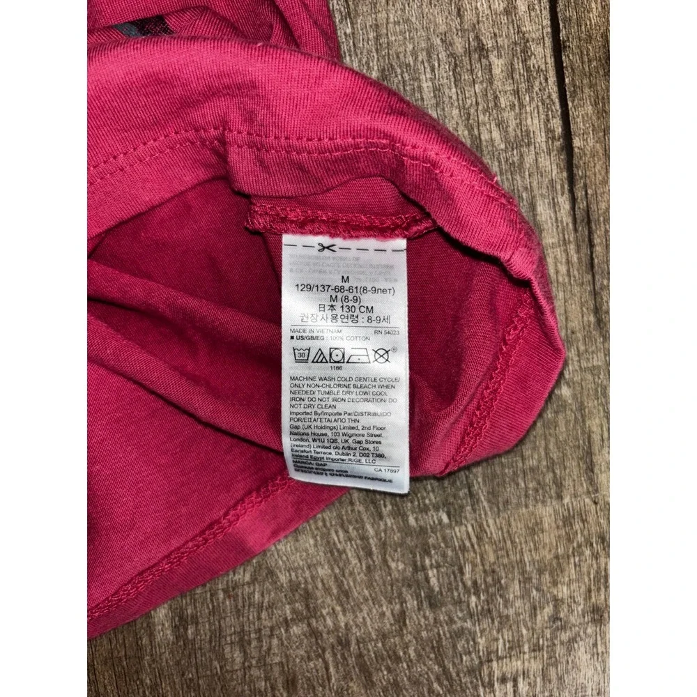 GAP Boys Long Sleeve Motorcycle Graphic Tee Magenta‎ M